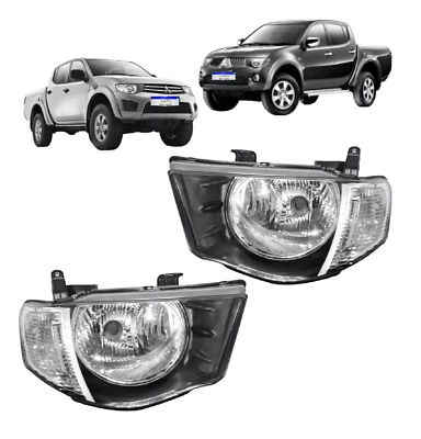 2 X Fari Fanali Anteriore per Mitsubishi L 200 2005  BIANCO  Cabina doppia - Imagen 1 de 4