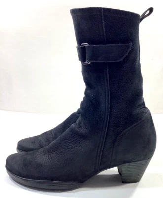 Botas ARCHE Talla 6.5 Negras 100% Cuero Impermeables Media Pantorrilla Foto 1 de 4