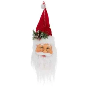 Weihnachten Santa 10" Kopf Brille hängende Ornament langer Bart Tannenzapfen Mütze NEU - Bild 1 von 5