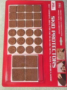 28 PC SKID PROTECTORS SELF ADHESIVE IDEAL FOR USE ON GLASS, METAL, TILES,FORMICA - Picture 1 of 8