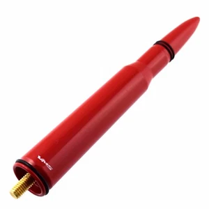 RED 50 CALIBER BULLET STUBBY SHORT ANTENNA FOR CHEVY SILVERADO 2007 and NEWER - Picture 1 of 5