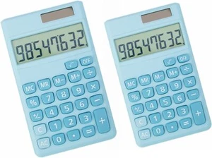 Basic Standard Calculators Small Digital Desktop Calculator with blue 2pcs - Picture 1 of 7