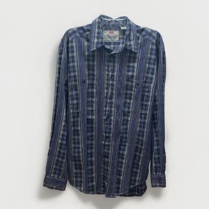 Levi’s Herren Large Langarm schwarz blau kariert Knopfleiste Freizeithemd. - Bild 1 von 8