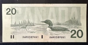 1991 Bank of Canada $20, Cat#BC-58c Knight Thiessen AWM 0389441 - Picture 1 of 3