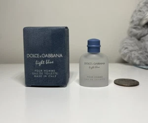 DOLCE GABBANA LIGHT BLUE POUR HOMME 0.15 oz - 4.5 ml  EDT  Travel Splash NIB - Picture 1 of 4