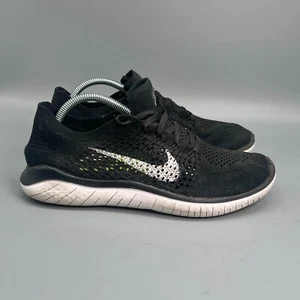 Nike Free Rn Mujer 8 Negro Flyknit Atlético Con Cordones Transpirables Tenis para Correr - Imagen 1 de 10