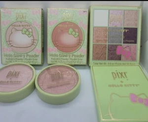 Lote de 2 paleta de maquillaje Hello Kitty Pixi rubor 1 sombra de ojos $58 - Imagen 1 de 7