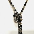 Ali Khan Mixed Beads Necklace 925 Double Knot Beaded Single Strand 40 Inches Vtg