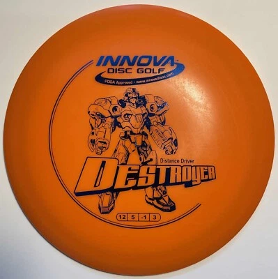 INNOVA DX DESTROYER 173.01 GRAMS BRIGHT ORANGE w/BLUE FOIL HOTSTAMP - Image 1 of 2