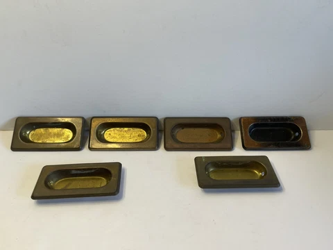 VINTAGE LOT OF 6 BRASS WINDOW SASH LIFTS PULLS HARDWARE VERY UNIQUE & RARE Cover