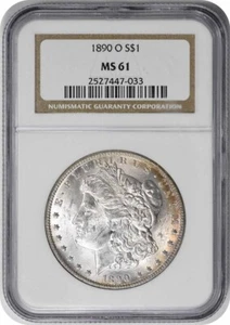 1890-O Morgan Silver Dollar MS61 NGC - Picture 1 of 2