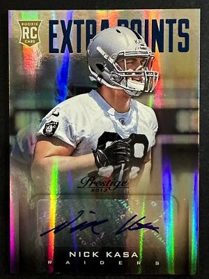 Nick Kasa 2013 Panini Prestige Extra Points Blue Signatures Oakland Raiders #273 - Image 1 of 2