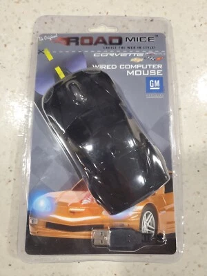 "The Original Road Mice" Computer Mouse Black Corvette Wired GM Official NEW - Image 1 of 3