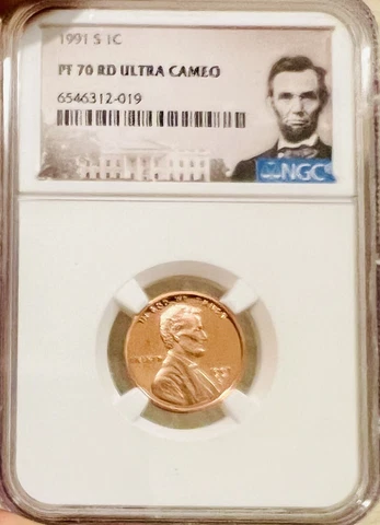 1991-S Lincoln Memorial Cent NGC-PF70 RD  Graded #10120217-03 Cover