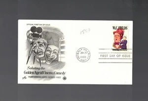 US FDC 15¢1980 WC FIELDS BEVERLY HILLS CA GOLDEN AGE OF CINEMA COMEDY JAN 20th - Picture 1 of 5
