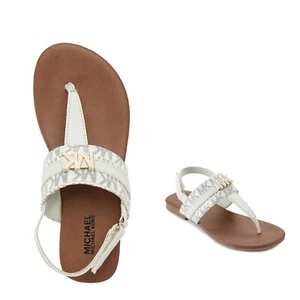 ¡Nuevo! MICHAEL KORS Niñas ~Talla 3~ MK Logo T-Strap Sandalias Zapatos Puntera Abierta Nuevos sin Caja - Imagen 1 de 12
