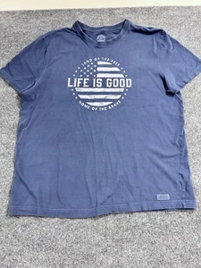 Camiseta Life is Good Crusher XL Bandera Azul Tierra de los Libres, Hogar de los Valientes - Imagen 1 de 9