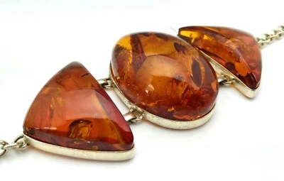 54gr Genuine X Large Rare Baltic Amber Bracelet Natural Inclusions Vintage - Image 1 of 3