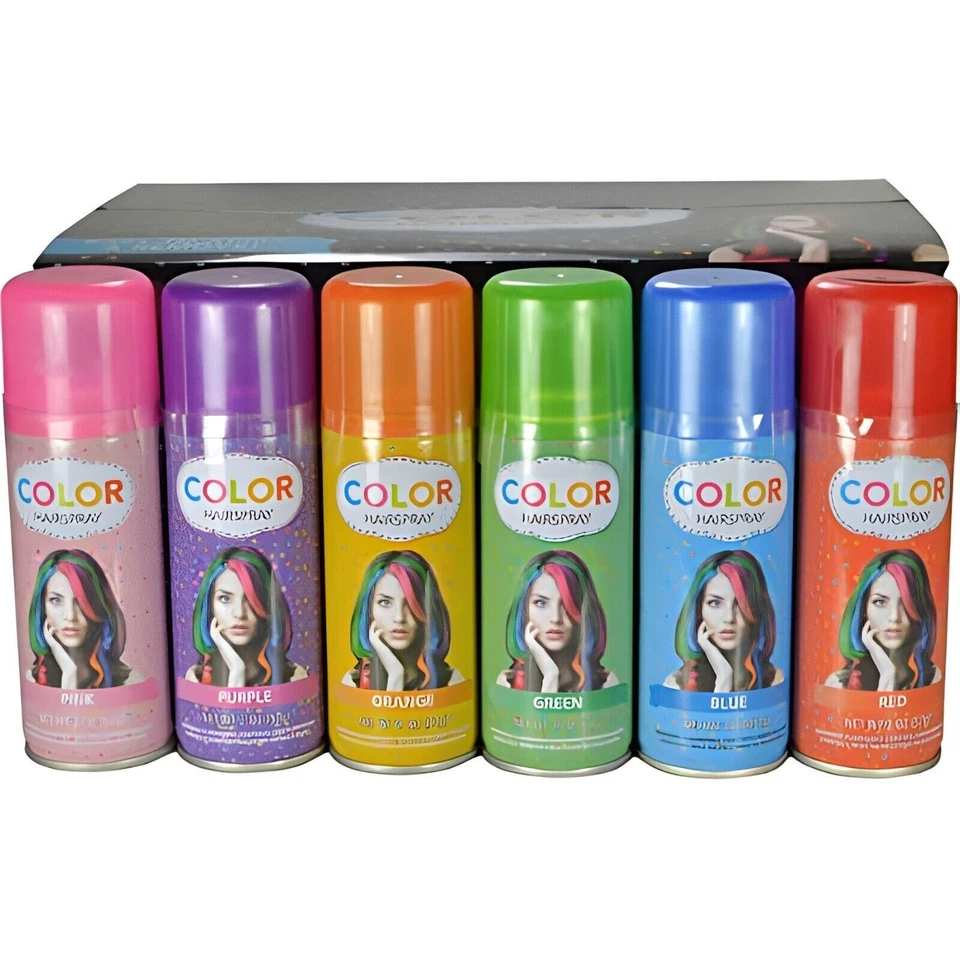 Kit de herramientas de coloración de cabello en aerosol temporal para colorear el cabello 6 latas Foto 1 de 4
