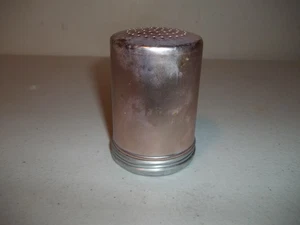 Vintage Tin Salt Pepper Shaker 3in tall bottom screw on off lid copper color - Picture 1 of 5