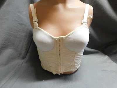 Vintage Longline 34A Cotton DAMAGE Cream 8 Hook LOVEABLE SWEATER BRA  #7 - Image 1 of 4