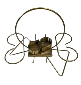 Vintage Metal Condiment Rack Holder Caddy Swivels Rotates Table Organizer MCM - Picture 1 of 13