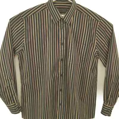 Camisa de vestir Kenneth Roberts platina para hombre negra a rayas talla L Foto 1 de 4