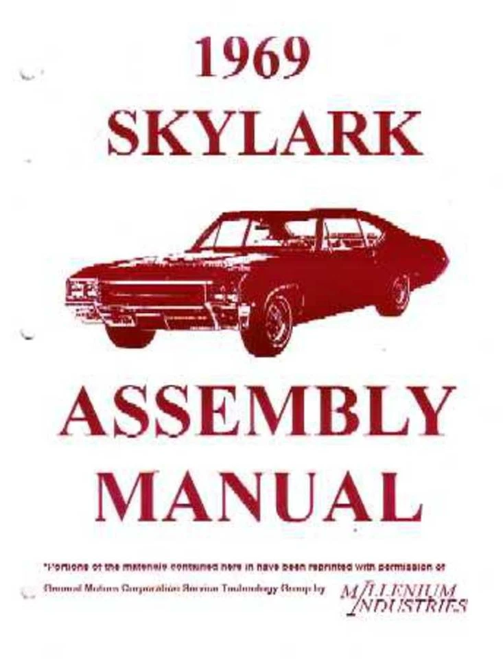 1969 Buick Skylark Assembly Manual Book Rebuild Instructions Illustrations - Image 1 of 1