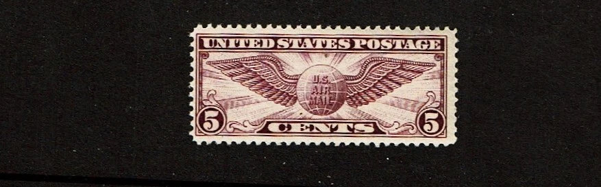 1928-30  U.S CLASSIC AIRMAIL 5c Winged Globe p.11 Sc#C12 M/NH/OG  Pretty + - Image 1 of 1