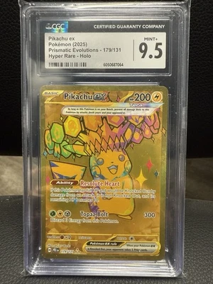 Pokémon TCG Pikachu EX Hyper Rare Card179/131 Prismatic Evolutions CGC 9.5 Mint+ - Image 1 of 3