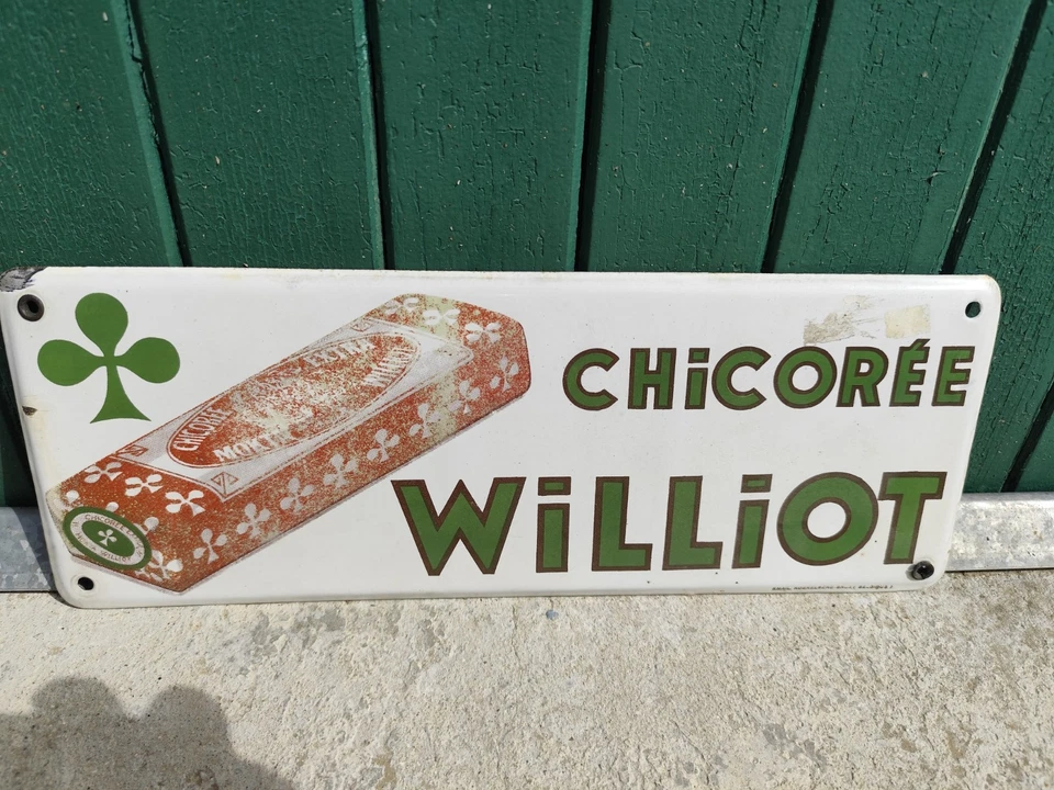 plaque émaillée Chicorée Williot Signé Émaillerie koekelberg Bruxelles Original  - Photo 1/2