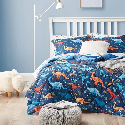 Kids Twin Bedding Comforter Set for Boys, 5 Pieces Soft Lightweight Dinosaur Bed - Image 1 of 4