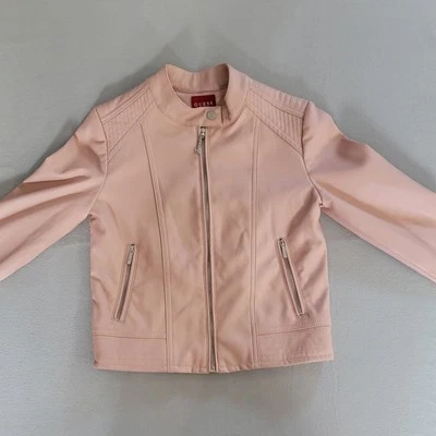 GUESS Teens Pink Faux Leather Jacket Size 10 - Image 1 of 4