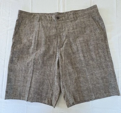 Tasso Elba Chino 高尔夫短裤男式 40 卡其色格子平前后口袋 — 第 1/4 张图片