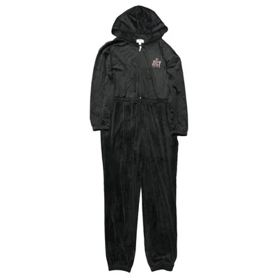 Juicy Couture Womens Black Velvet Hoodie Jumpsuit Coverall Outfit X-Large - Image 1 of 2