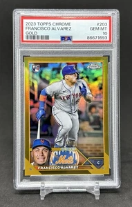 2023 Topps Chrome Francisco Alvarez Rookie #203 rifrattore oro PSA 10 GEM MINT - Foto 1 di 4