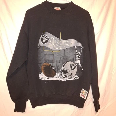 Vintage 1993 Nutmeg NFL Los Angeles Raiders Sweatshirt Medium RARE Football - Image 1 of 4