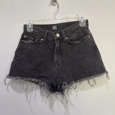 Urban Outfitters BDG Grunge High Rise Washed Black Shorts Distressed Size 25 - Image 1 of 4