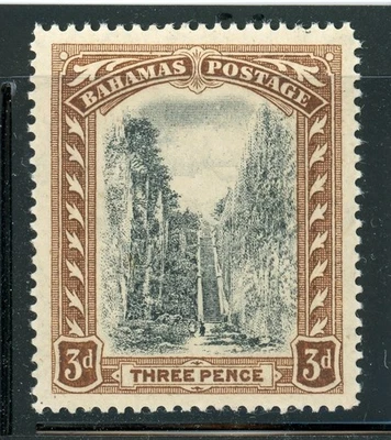 BAHAMAS 59 SG77 MH 1919 3p brn & blk Queen's Staircase Wmk Mult Crown CA CV$4 - Image 1 of 2
