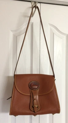 Dooney & Bourke Classic Saddle Tan Essex All Weather Leather Shoulder Bag w/Fob - Image 1 of 4