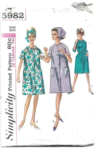 Simplicity 5982 Misses Womens Robe or Duster & Scarf Vintage 1965 Size 10-12 - Picture 1 of 1