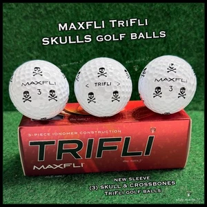 Maxfli TriFli All-Over SKULLS Golfbälle - NEU Sleeve 3 SKULL & CROSSBONES Bälle - Bild 1 von 1