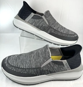 Skechers Neville Rovelo Sneakers Mens Sz 10 Gray Black Textile Slip On 210546W - Picture 1 of 9