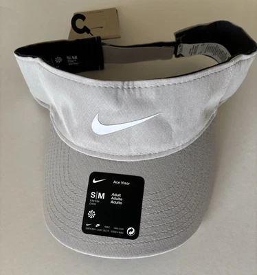 Nike Ace Golf Visor S/M Gray Tennis Pickleball Men Women Grey HJ3689-009 NWT - Image 1 of 4