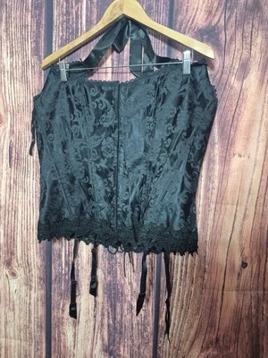 Корсет Fredericks of Hollywood на шнуровке черный цветочный бюстье белье размер 42 - Изображение 1 из 4