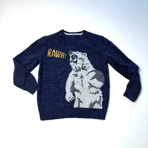 Gap Boys Medium Knit Sweater Blue Bear - Picture 1 of 6