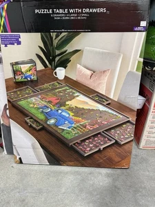 1500 🧩🧩PIECE PUZZLE TABLE WITH 6 DRAWERS WOODEN 35X26 INCHES🧩🧩 - Picture 1 of 5
