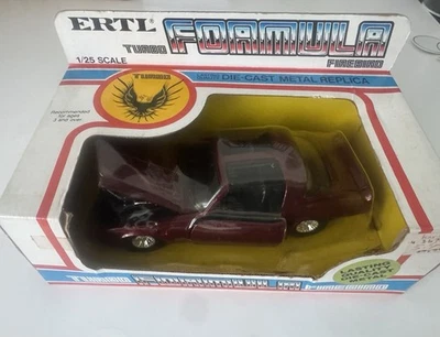 Réplica de metal fundido a presión ERTL Turbo Formula Firebird 1/25 #1678 rojo oscuro original Caja Foto 1 de 4