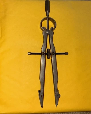 Vintage Germany Compass Drafting Tool Metal Marked With V In Diamond 6” - Image 1 of 4
