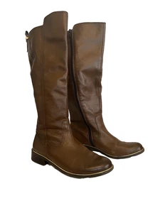 Aldo Cherrie Women's Brown Leather Knee High Zip Riding Boots 9 M - Picture 1 of 12